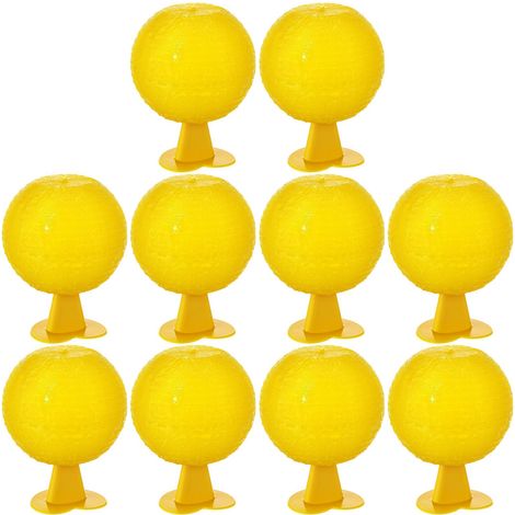 Lot de 10 pièges collants pour mouches des fruits — Éliminateurs de moucherons, attrape-insectes et pièges (Jaune) (1/5)