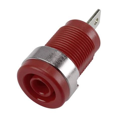 Douille banane de sécurité, montage vertical Ø 4 mm rouge 1 pcs. (1/2)