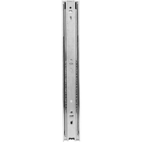 Lot de 2 glissières de tiroir 30,5 cm (12 po) à 3 sections, à roulement à billes, flexibles, blanches (1/5)