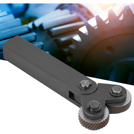 Jeu de 7 outils de moletage en acier à double roue diagonale, incluant pas de 0.5mm, 1mm et 2mm (1/5)