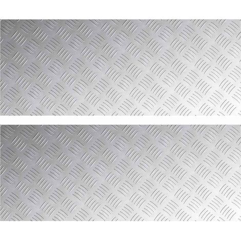 Nez de marche Rectangulaire 2 pcs Argenté 100 x 40 cm Aluminium (1/5)