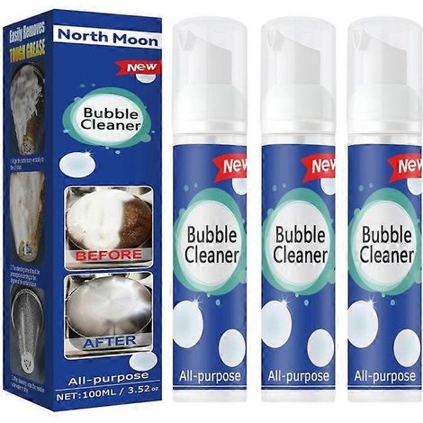 à 3 unités de mousse nettoyante puissante en spray pour la cuisine, éliminant la graisse et la saleté, 100 ml (1/4)