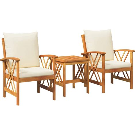 Ensemble de canapé de jardin avec coussin 3 pcs  Mobilier de jardin Huile Naturelle (1/5)