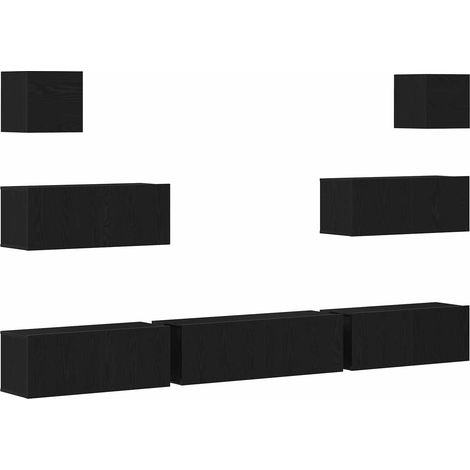 Maison Exclusive - TV-Schrankset 7 pcs Schwarz Eichen-Optik 100 x