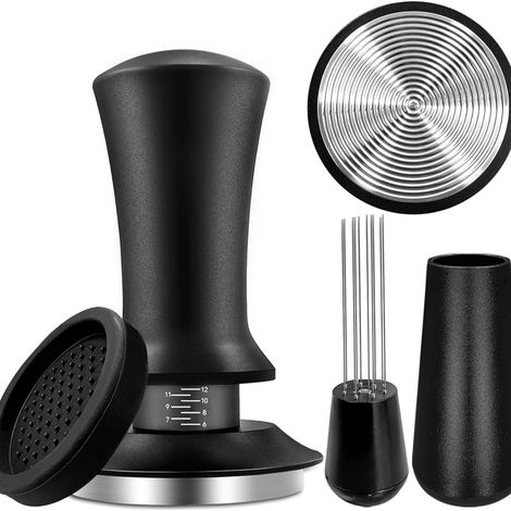 58-mm-Kaffeetamper, Druckregler für Espressotamper, Tamper-Set inklusive Werkzeugen und Tampermatte.