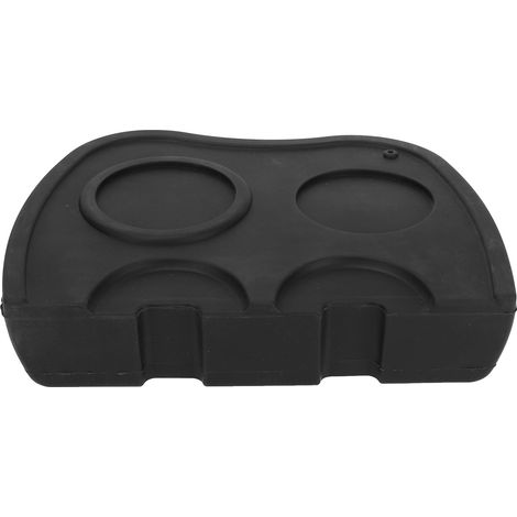 Tapis de Tassement Silicone pour Café avec Double Têtes - Accessoire Bar et Cuisine - Noir (1/5)