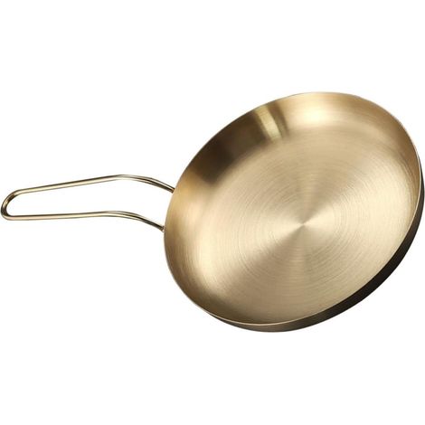 Steak en Acier Inoxydable Dor Poign e Plateau Rond de (1/5)