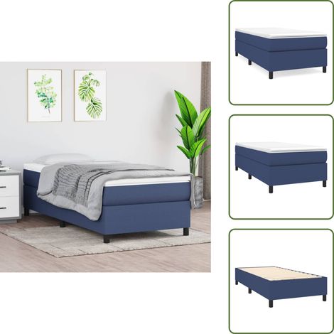 Boxspringbett mit Matratze Blau 100x200 cm Stoff - Boxspringbett - Doppelbett - Bettenrahmen - Matratze - Liegekomfort (1/5)