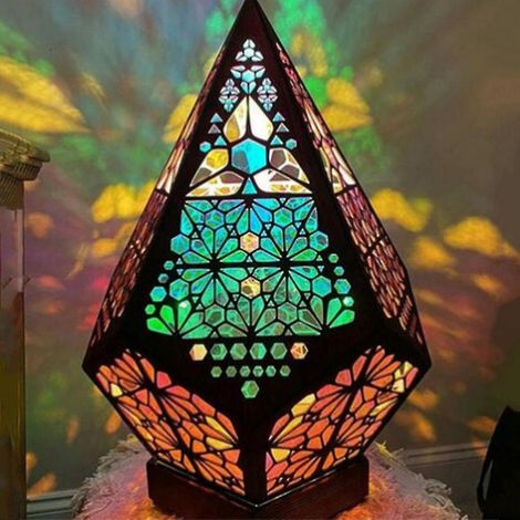 Lampe de table/lampe de chevet à projection de ciel étoilé mosaïque bohème (1/5)