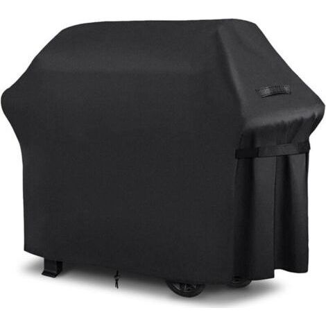 Outdoor Barbecue Cover, Gas Barbecue, Oxford, BBQ Protective Tarpaulin with Adjustable Cord, Anti-Wind, Anti-UV, Waterproof, Black, (147x61x117cm) (1/4)
