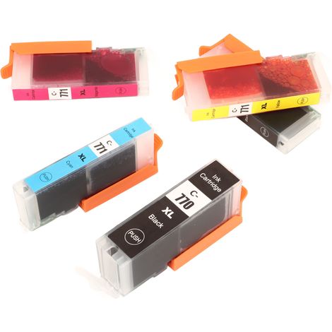 Lot de 2 cartouches d'encre noir et couleur pour imprimante Canon PIXMA MG5770 MG6870 MG7770 TS5070 TS6070 TS8070, pack combiné BK C M Y (1/5)