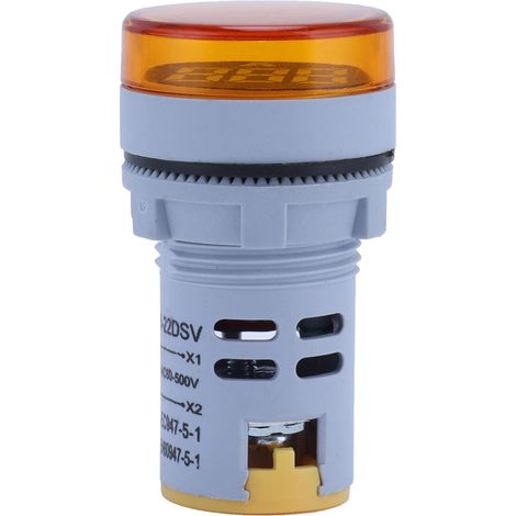 Indicateur de tension numérique rond AD16-22FSV, voltmètre 60500 V CA, jaune (1/5)