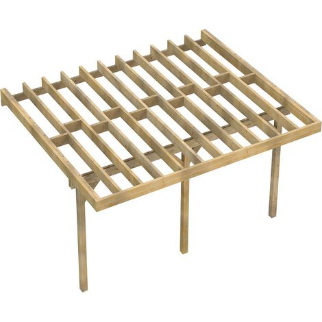Structure Terrasse Bois Pilotis en Kit - 8x4,20m - 33,6 m2 - Solives + Poteaux - Sapin Traité Autoclave - Charge Utile 350Kg/m² - Epicea