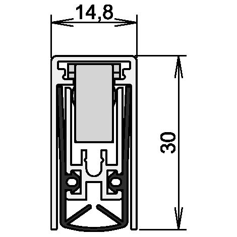 athmer joint de porte Schall-Ex L-15/30 WS 1-880 1-s.L.708mm Alu.silberf.HLT - 1-880-0710