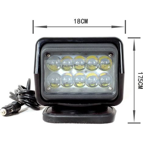 50W LED Auxiliary Outdoor Spotlight with Remote Control for Vehicles and Boats (1/5)