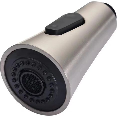 Tête de Robinet Anti-Éclaboussures pour Cuisine, Aérateur Extensible avec Douchette Rétractable, Remplacement Universel en Acier Inoxydable Brossé (Modèle Entonnoir)-lsw