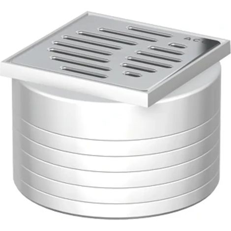ACO Raccordo Easy-Flow D125/ 100x100/ PE/Griglia a fessura V2A/ K3, 2500.77.11