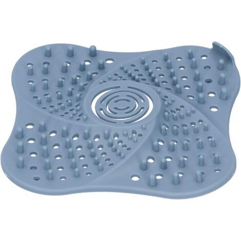 QORVA-Attrape-cheveux, couvercles de drain de salle de bain couvercle de drain de sol bouchon anti-obstruction évier filtre d'égout bleu