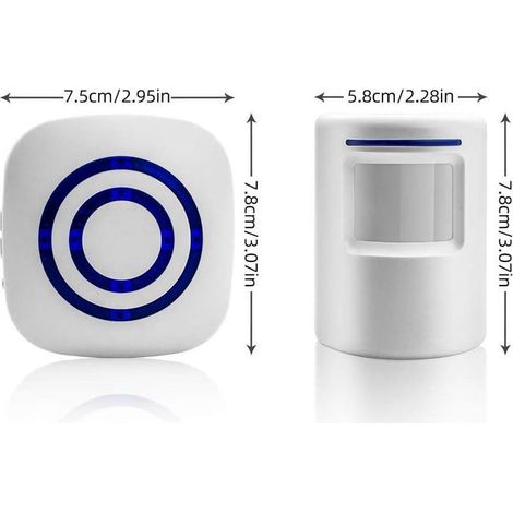 Kit campanello elettrico senza fili con 1 ricevitore e 1 sensore di movimento PIR, allarme di sicurezza per visitatori con (1/3)