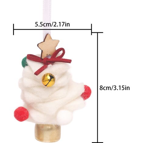 Suspension sapin de Noël miniature blanc en feutrine, style hivernal enneigé
