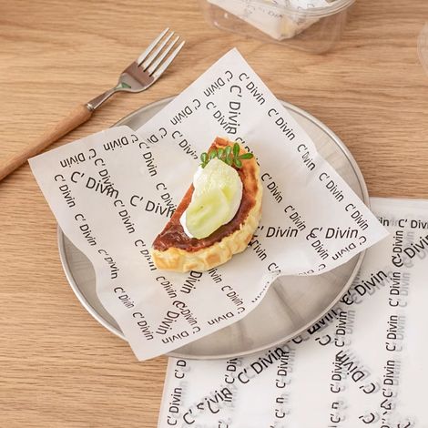 100 feuilles de papier sulfurisé pour aliments - doublure de panier - papier de pique-nique - papier à sandwich pour gourmandises - blanc - 18 x 18 cm - 100 pièces