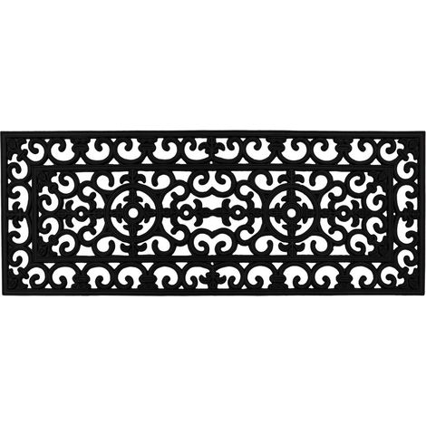 Lexi Wrought Iron Effect Rubber Patio Mat, 45x120cm (1/4)