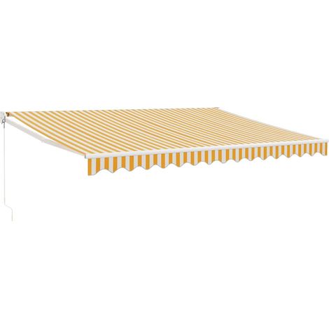 Maison Exclusive - Auvent rétractable jaune et blanc 4x3 m tissu et aluminium