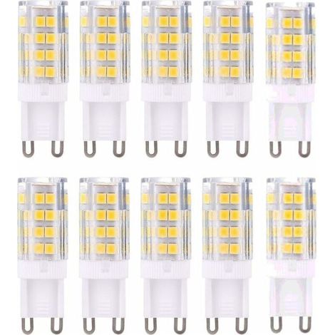 G9 LED Lampe Ampoules, Blanc Chaud 3000K 5W Lumiere équivalent aux ampoules halogènes de 40 W 420 lumens not dimmable, lot de 10
