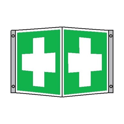 Panneau d'urgence Alu premiers secours 200x20