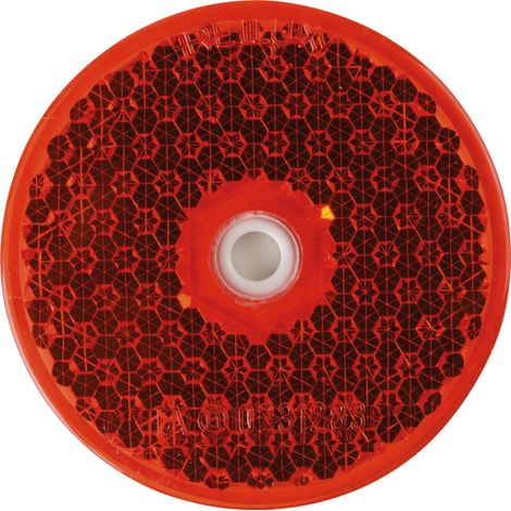 Runder Reflektor zum Aufschrauben, 60 mm, rot