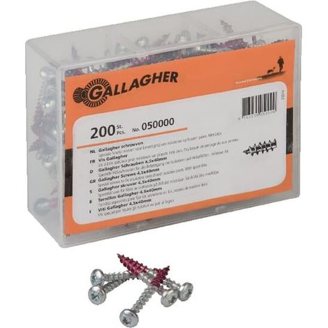 Gallagher vis isolantes autotaraudeuses avec kit de prise d'empreinte en torx 200 pièces (1/3)