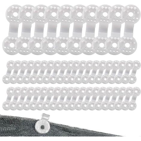 50 Stück Sonnensegelclips, Planenbefestigungsclips, Spezialclips mit Öse, UV-beständige Befestigungsclips für Sichtschutzwände, für T