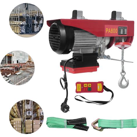 Treuil Électrique, Capacité de 800 kg, Modes de Levage Doubles, Rouge (1/2)
