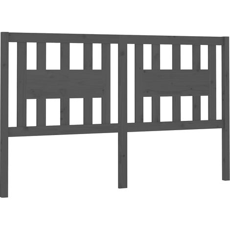 Testiera per dormire accessorio per camera da letto 126 x 4 x 100 cm legno di pino grigio TDL0203497