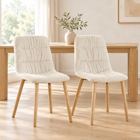 MEUBLIV Set di 2 sedie da pranzo bianche 42x48x88 cm con schienale ergonomico (1/5)