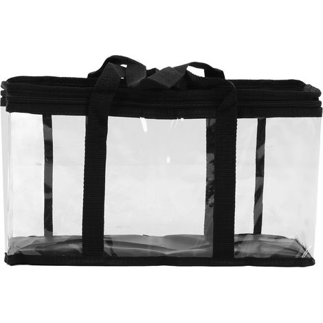 Sac de rangement pour outils en PVC transparent avec fermeture éclair, anti-poussière, grande capacité, pour l'entretien, 38 x 15 x 21 cm