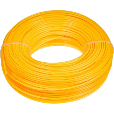 Bobine de Fil Nylon Rond pour Coupe-Bordure, Fil de Coupe de Remplacement Ligne de Trimmer Universal pour débroussailleuse 2.0mm x 100m,Jaune (1/5)