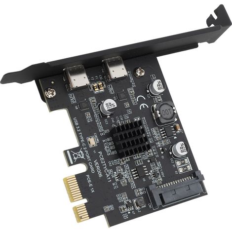 USB 3.2 PCI Express Gen2 Erweiterungskarte, zwei Typ-C-Anschlüsse, hohe Geschwindigkeit (10 Gbit/s), für Windows-Desktop-Computer (1/5)