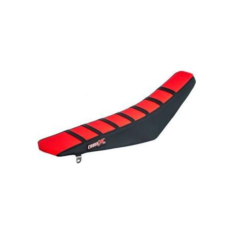 HOUSSE DE SELLE HONDA CRF 450 - TOP RED- SIDE BLACK-STRIPES BLACK