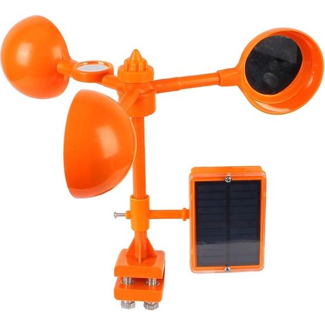 Dispositif rotatif à ultrasons pour oiseaux, plastique solaire 29 x 35 cm orange, effaroucheur de jardin (1/4)