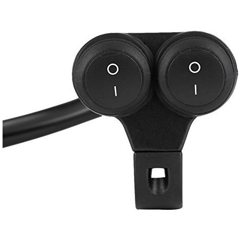 Commutateur de Guidon de Moto, Interrupteur Marche/Arrêt Universel 22mm Phare Feux Antibrouillard Double Bouton de Commande (B) (1/4)