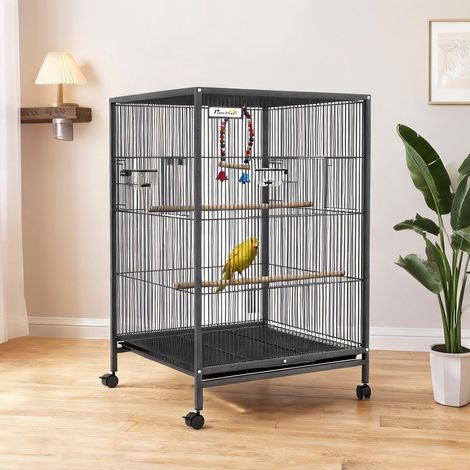 Cage pour oiseaux gris Claro en acero PP 48 x 46 x 78 cm (1/5)