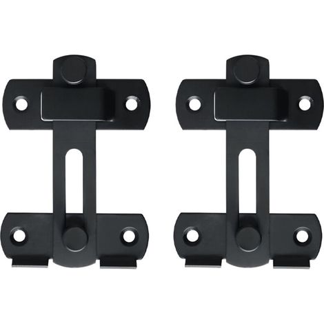 (Deux, noirs) serrures de porte coulissante en acier inoxydable, loquets de porte battante avec vis pour portes, fenêtres, armoires et jardins (1/5)