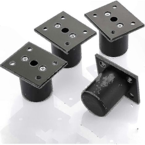Ensemble de pieds de meubles réglables (4 pièces) Pieds de lit et pieds d'armoire en alliage d'aluminium, noirs, hauteur 50 mm, conviennent aux tables et aux pieds de meubles