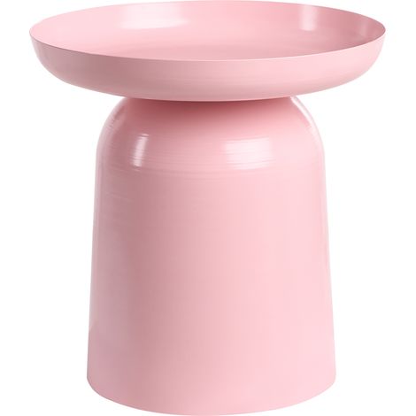 Mesa auxiliar de metal redonda rosa pastel Torrens