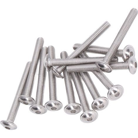 50 Stück Flanschschrauben mit Linsenkopf, A2-70 Edelstahl, Linsenkopf-Innensechskantschrauben, Set M4x30 mm (1/5)
