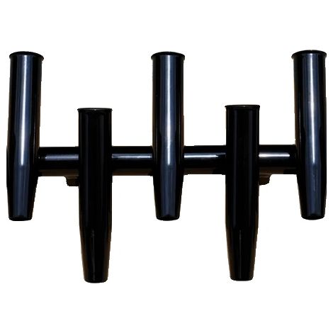 Soporte para caña de pescar, fabricado en aluminio anodizado duradero, apto para tubos de 2 pulgadas, con revestimiento negro. (1/2)