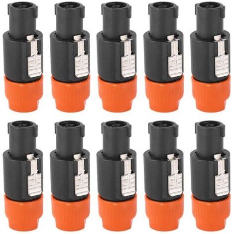 Connecteur de haut-parleur Audio C NL4FC, 10 pièces, connecteur de câble de prise de haut-parleur étanche à 4 broches (Orange) (1/5)