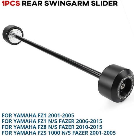 Aplicable a YAMAHA FZ1 FZ6 FZ8 N/S Fazer XJR 1300 TDM900 Bulldog 1100 XT1200Z Protector anticaída para eje de horquilla de rueda delantera de motocicleta (deslizador de eje trasero) (1/5)