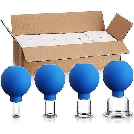 Set aus Glas-Saugbechern für die Gesichtsmassage mit Vakuumsaugfunktion (1/5)
